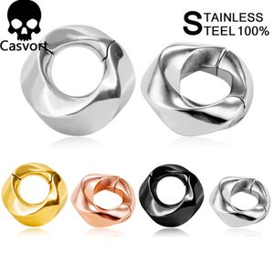 Ombligo Bell Button Rings Casvort 2PCS Vortex Ear Weights Hangers Acero inoxidable Magnetic Ear Gauges Plugs Moda para mujeres Body Jewelry Piercing Gift 230703