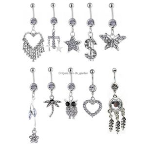 Nombril Bell Button Rings Cl10001 Belly Ring Mix 10 Styles Aqua.Colors Pcs Dream Owl Coeur Libellule Drop Livraison Bijoux Bo Dhgarden Dhmrz