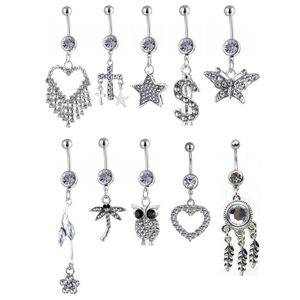 Nombril Bell Button Rings Cl10001 Belly Ring Mix 10 Styles Aqua.Colors Pcs Dream Owl Coeur Libellule Drop Livraison Bijoux Bo Dhgarden Othr9