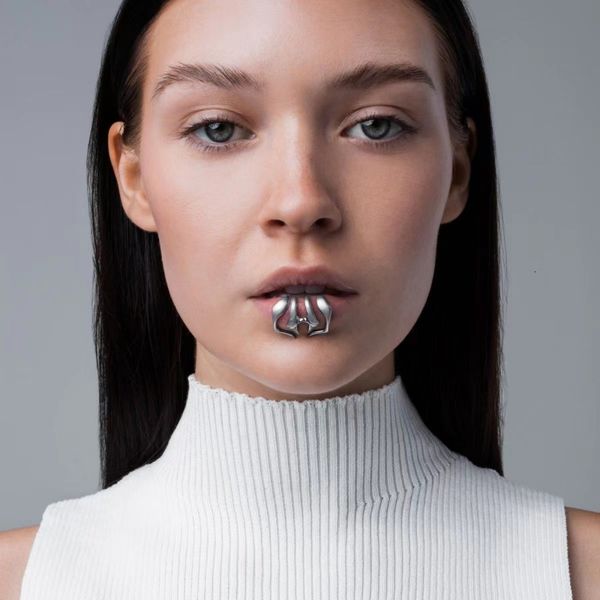 Nombril Cloche Bouton Anneaux Cyberpunk Clip À Lèvres Gothique Géométrique En Métal Aucun Piercing Visage Accessoires Bijoux Ensemble Pour Hommes Femmes Partie 230718