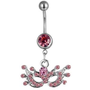 Navel Bell -knop Ringen d0002 masker buikring roze kleur 14ga 10 mm voor vrouwen drop levering sieraden body dhgarden dheo2