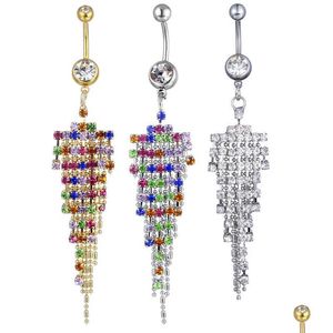 Nombril Bell Button Rings D0038 Gem Stone Belly Ring Mix Couleurs Drop Delivery Jewelry Body Dhgarden Dhobv