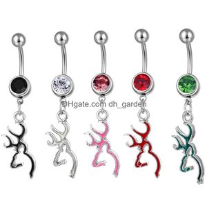 Nombril Bell Button Anneaux D0067 Browning Deer Belly Ring Mix Couleurs Drop Delivery Jewelry Body Dhgarden Dhtnt