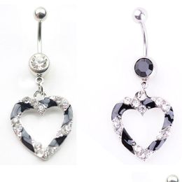 Navel Bell -knop Ringen D0175 Hartmix kleuren buikring drop levering sieraden body dhgarden dhh1a