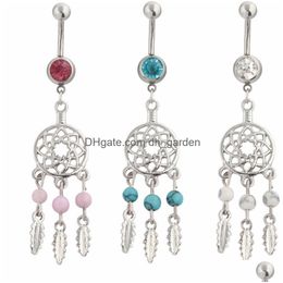 Nombril Cloche Bouton Anneaux D0432 Dream Catcher Belly Ring Mix Couleurs Drop Delivery Bijoux Corps Dhgarden Dhl8I