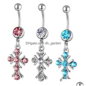 Navel Bell -knop Ringen D0550 Kruisbuikringmix Kleuren Drop levering sieraden Body Dhgarden DHBNS