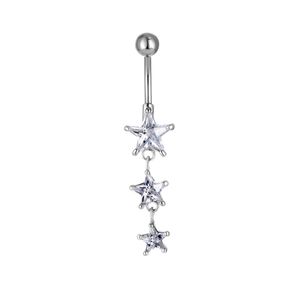 Navel Bell -knop Ringen D0614 1 Kleur Duidelijke Belly Ring Nice Stars Stijl met Piercing Body Jowery Drop Delivery Sieraden Dhgarden Dhayc