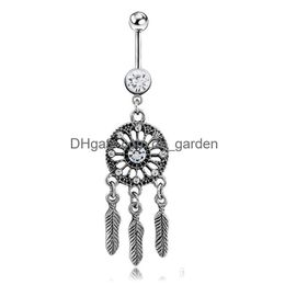 Navel Bell Button Rings D0646 Dreamer Belly Ring Sier Black Drop Delivery Sieraden Body Dhgarden Dh1jh