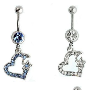 Navel Bell Button Rings D0674 Hart Belly Ring Drop levering sieraden Body Dhgarden Dhy9o