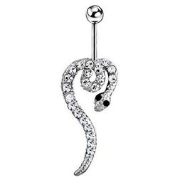 Navel Bell -knop Ringen D0701 Snake Style Belly Stud Clear Color Drop Delivery Sieraden Body Dhgarden Dhydp