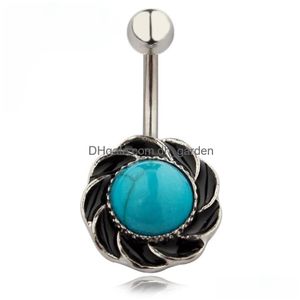 Navel Bell Button Rings D0719 Aqua.Color Belly Stud Drop Delivery Sieraden Body Dhgarden Dh4dr