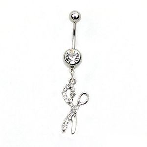 Navel Bell -knop Rings D0812 Schaar Buikring Duidelijke kleur Drop levering sieraden Body Dhgarden Otjyy