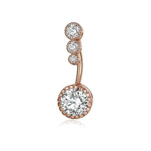 Navel Bell -knop Ringen Diamond Dangbuikbars Ring Piercing Crystal Body Sieraden Bloemvorm Hanger Groothandel Drop levering Dhg9z