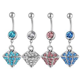 Navel Bell -knop Rings diamanten stijl punctie sieraden buikring colorf 24d3 drop levering body dh2rf