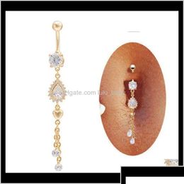 Navel Bell -knopringen Drop Delivery 2021 Bars Belly Zirkon Party Body Sieraden Piercing PS2820 8SHFI DHU20