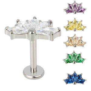 Navel Bell Button Ringen G23 Oor PIERC 5 Kite Shape CZ Verharde Tops Labret Lip Ring Kraakbeen Tragus Oorbel Helix Mode Body Piercing Sieraden 230628