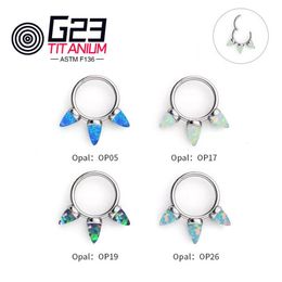 Navel Bell Button Rings G23 Scharnierende Segment Hoop Nose Ring Clicker Piercing Oorbel Mix Opal Labret Lichaam Sieraden Voor Vrouwen Aned mannen 230628