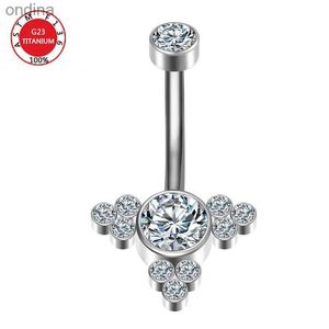 Navelbelknopringen G23 Titanium Palm Dangle Navelpiercing Ring Meisje Sieraden Navelcurven Kraal Navelringen Barbell voor vrouwen YQ240125