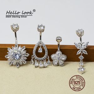 Nombril Bell Button Rings HelloLook Luxe Zircon Nombril Piercin 925 Sterling Argent Nombril Piercing pour Femmes Sexy Body Piercing Bijoux Belly Rings 230703