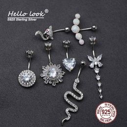 Navel Bell Button Rings HelloLook Sexy Navel Piercing Ring voor Vrouwen 925 Sterling Zilver Navelpiercing Ringen Navel Ringen Body Piercing Sieraden 230703