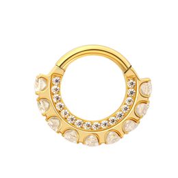 Bouton de cloche de nombril Anneaux de segment de luxe 36 bijoux septum Piercing 16G Métal éternel TA172 230628