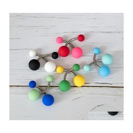 Nombril Bell Button Anneaux Matte Ball Belly Piercing Colorf Anneau Barre En Acier Inoxydable Stud Femmes Sexy Bijoux De Corps 2479 Y2 Drop Deliver Dhnwq