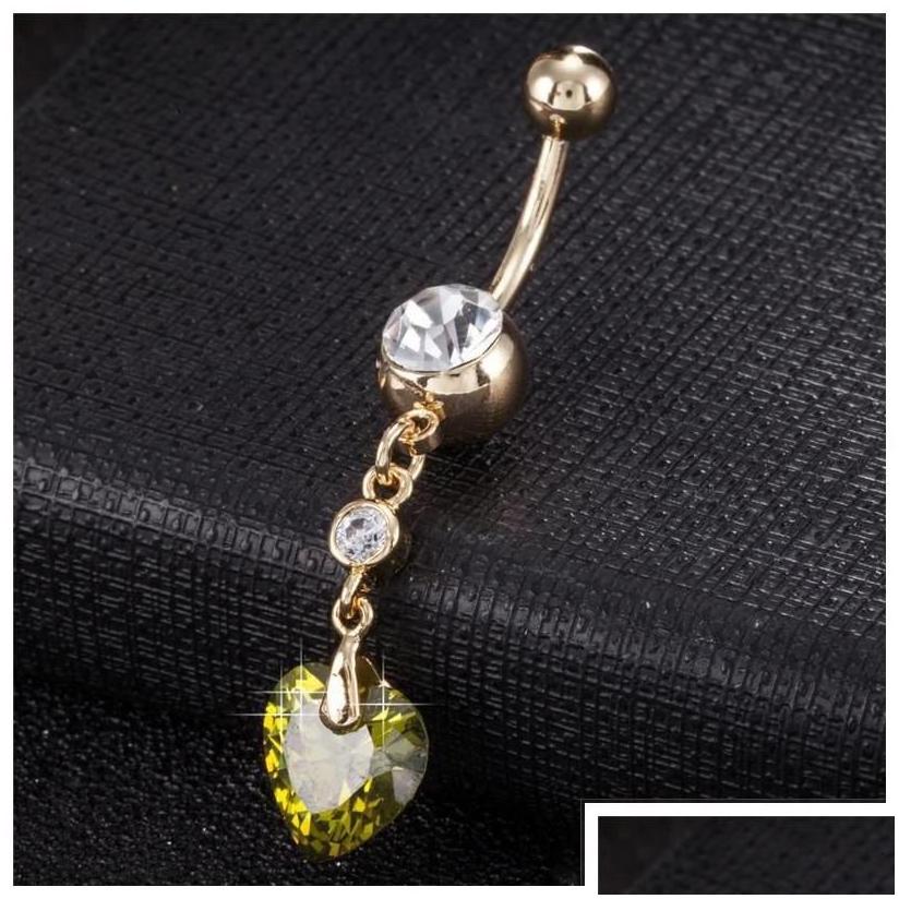 Pierścienie przycisków pępka Bell Bell Pierścienie Walentynki Walentynki Prezent 18k żółte złoto plastowane wieści brzuch biżuter