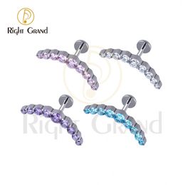 Anillos de botón de campana del ombligo derecha Grand Astm 36 16 G Lip Studs Cz CZ PERRING PIERCING ATTERNA ENTRADA Cartílago de anillo Medusa Monroe 230628