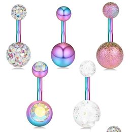 Nombril Bell Bouton Anneaux Inoxydable Piercings Du Ventre Ombligo Piercing Sexy Boucle D'oreille Arc-En-Corps Bijoux Pircing Drop Delivery Dhmkv