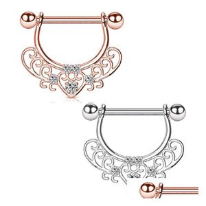 Ombligo Campana Anillos Anillo de acero inoxidable Anillo colgante del vientre Estilo U Diamante de imitación simple Piercing para el cuerpo Joyería de moda Venta al por mayor Drop De Dh86N