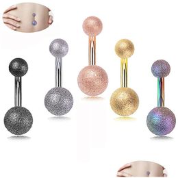 Navel Bell Button Rings RVS Dl Polish Ball Belly Ring Sier Rose Gold Allergie voor vrouwen Mode-sieraden Will And Drop D Dhwdm