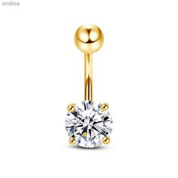 Anillos con forma de campana para el ombligo Szjinao 100% plata 925 2ct Moissanite Anillos para piercing en el ombligo sexy Joyería corporal de lujo para mujeres con certificado superior YQ240125