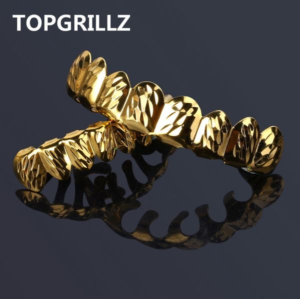 Anillos de botón de campana de ombligo TOPGRILLZ Fit Gold Silver Color DCut Top Bottom Teeth Grillz con silicona Hip Hop Rock Jewelry Regalo de Navidad 221109