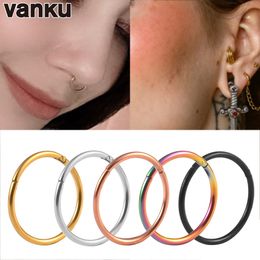 Navel Bell Button Rings Vanku 10 stks Scharnierende Septum Clicker Segment Neus Ring Lip Oor Kraakbeen Helix Body Piercing Sieraden Stalen Hoepel 230628