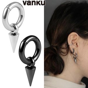 Nombril Cloche Bouton Anneaux Vanku 2pc Simple En Acier Inoxydable Suspendu Sharp Cone Aimant Oreille Poids Corps Piercing Bijoux Boucle D'oreille Expanders Stretchers 230731