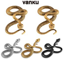 Nombril Cloche Bouton Anneaux Vanku 2 PCS Cool Serpent Suspendu Oreille Poids Boucles D'oreilles Civière Jauges Bouchons Expander Mode Corps Piercer Bijoux 230626