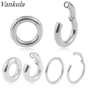 Navel Bell Button Rings Vankula 2 stks RVS Punk Piercing Hoop PA Ring Big Captive Bead Ring Ear Gauge Hoop Earring Ear Meters Stekkers Gewichten 230731