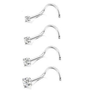 Navel Bell Button Rings Groothandel 50 stks/partij CZ Neus Stud Schroef Stalen Neusring Neus Piercing 20gX1.5mm 2mm 2.5mm 3mmShine 230731