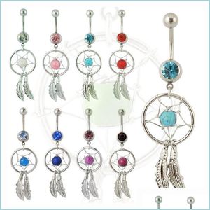 Ombligo Campana Anillos Mujeres Atrapasueños Anillos Del Vientre Punky Personalidad Ombligo Cuelga Botón Cuerpo Piercing Joyería Gota Dhseller2010 Dhspu