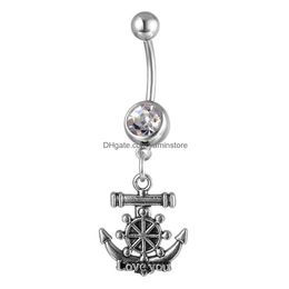 Bouton de cloche de nombril anneaux Yyjff D0059 2 couleurs anneau de ventre de couleur claire et rose belle avec corpore de piercing