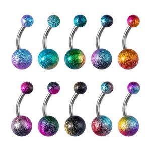 Nombril Anneau Coloré Ventre Piercing En Acier Inoxydable Nombril Anneaux Bar Ombligo Sexy Stud Femmes Corps Bijoux Cadeau