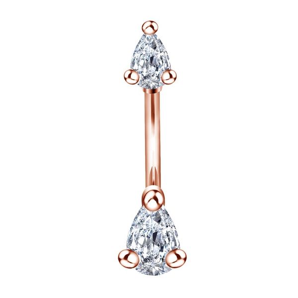 Anneau de nombril de haute qualité en acier chirurgical en acier Zircon anneau de nombril Crystal Dangle brillant nombril Barbells Stud pour le corps Piercing Bijoux