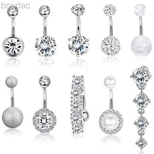 Navel ringen 10 stijl navel ringen voor vrouwelijke mannen roestvrij staal navelringen cz body piercing Jewery 14G D240509