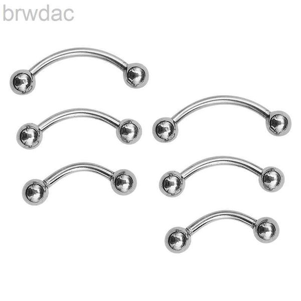 Bounons de nombril 6pcs Piercing Piercing Banana Forme à lèvres Bague en acier inoxydable Harbeld Calte Helix Navel Cartilage Broupe d'oreille Bijoux du corps D240509