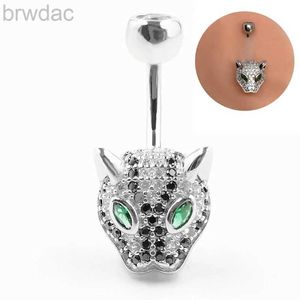 Navel Rings 925 Sterling Silver Buff Ring Ring Fashion Leopard Style Navel Piercing Body Sieraden voor geschenk D240509