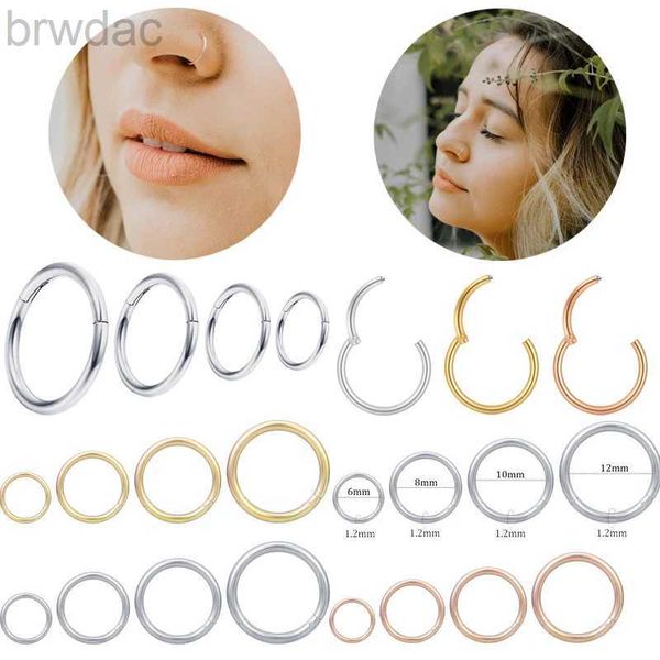 Anneaux de nombril Aoedej 16g Septum ring en acier inoxydable Cercle plaqué or petit cartilage cerceau d'oreille femme nez Piercing bijoux cadeau 4pcs d240509