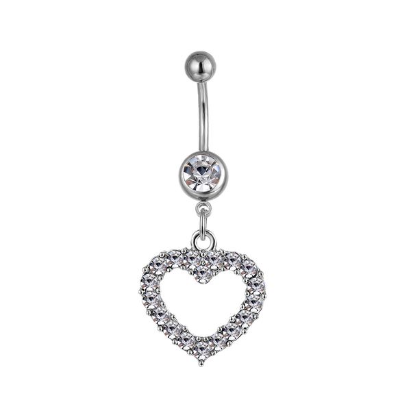 YYJFF D0045 (4 couleurs) anneaux de nombril style coeur nombril Piercing bijoux accessoires pendants breloques de mode (10 pièces/lot) JFB-3245