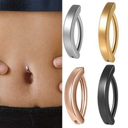 Nombres Anneaux Nombres Fashion en acier inoxydable Piercing au nombril brillant pour les femmes minimalistes anti-allergies cuivre bouton de nombril