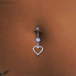 Navelringen stonefans strass heart navel nagels body piercing sieraden sexy crystal navel ring groothandel sieraden voor vrouwen d240509