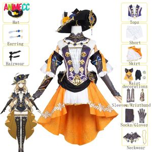 Navia Cosplay Genshin Impact Cos Kostuum met Hoed Pruik Fontaine Steampunk Jurk Halloween Party Outfits voor Vrouwen Meisjes cosplay